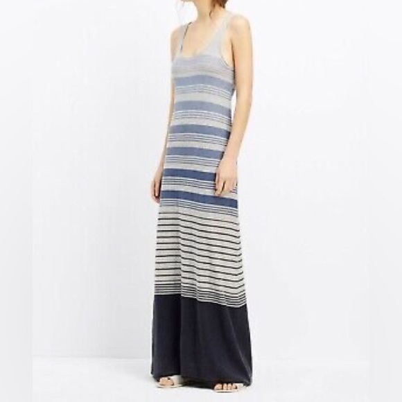 Vince Striped Cotton Maxi Dress - Picture 7 of 7